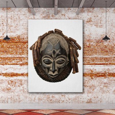 ชนเผ่าแอฟริกันผ้าใบศิลปะหน้ากากทำจากไม้แอฟริกันพิมพ์โปสเตอร์ผ้าใบ A238173ผ้าใบจิตรกรรมฝาผนัง