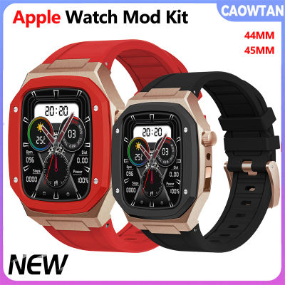 Mod ชุดกรณีชุดสำหรับ Apple Watch 8 7 6 5 SE หรูหราโลหะผสมฝาปกคลุมสำหรับฉันดูชุด44 45มิลลิเมตรยางรัดอุปกรณ์เสริม