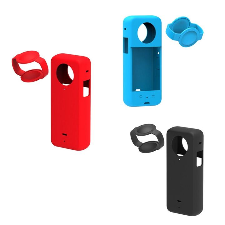 camera-silicone-case-for-insta-360-one-x3-panoramic-action-camera-dustproof-silicone-protective-anti-drop-case-blue