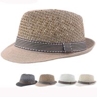 HT3136 New Fashion Parent-child Summer Hat Fedoras Breathable Straw Hat Men Women Beach Cap Kids Trilby Fedora Jazz Beach Hat