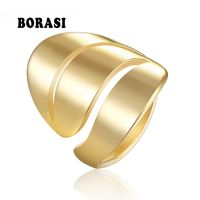 【CW】 BORASI Women  39;s Engagement Rings 316L Big Female Gold-Color Fashion Jewelry