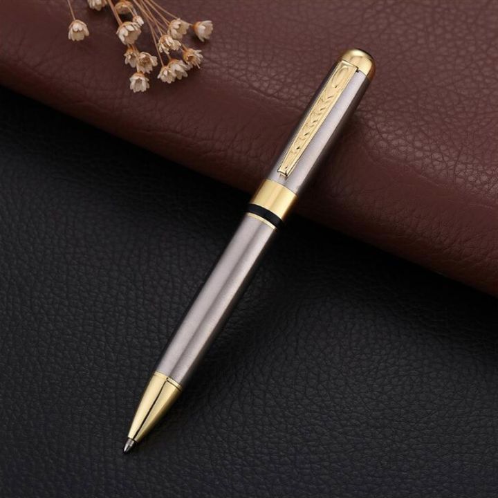 high-quality-metal-250-ball-pen-golden-stainless-steel-ballpoint-pen-new-stationery-office-supplies-ink-pens