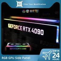 RGB GPU แผงด้านข้างปรับแต่ง A-RGB วิดีโอตกแต่ง VGA Sampul Kartu ปรับแต่ง5V3PIN/12V4PIN AURA PC MOD Casing PC MOD RTX GTX