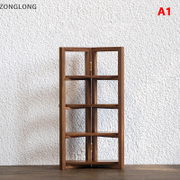 ?ZONGLONG? ชั้นวางหนังสือเฟอร์นิเจอร์ขนาดเล็ก1ชิ้นสำหรับบ้านตุ๊กตาชั้นวางหนังสือสไตล์โมเดิร์นตู้หนังสือไม้ของเล่นบ้านตุ๊กตา