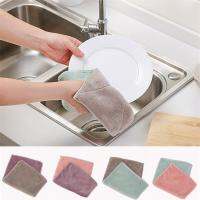 Uaifo 6Pcs Anti-Grease Dishcloth Duster Wash Cloth Hand ผ้าขนหนูทำความสะอาด Wiping Rags