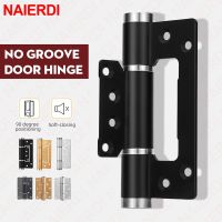 NAIERDI 2 Pieces Soft Closing Door Hinge Automatic 90° Positioning Hydraulic Door Closer 5 Inch Adjustable Door Closer Hardware Door Hardware  Locks