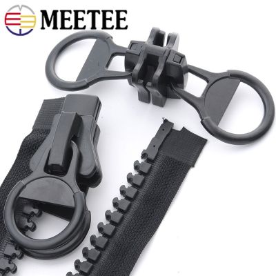 Meetee 20# 60-800cm Oversize Resin Zipper Black Double-sliders Open-end Zippers for Down Jacket Coat Tent DIY Sewing Accessories Door Hardware Locks F