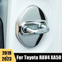 ✒❄ Car Accessories For Toyota RAV4 2019-2021 2022 2023 RAV 4 XA50 Hybrid Stainless Door Lock Buckle Trim Cover Protect Rust Sticker