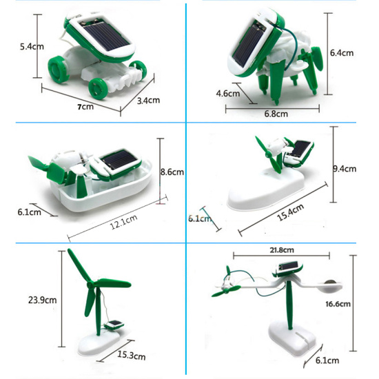 Conusea bộ robot năng lượng mặt trời 6 trong 1 đồ dùng lắp ráp tự làm mô - ảnh sản phẩm 3