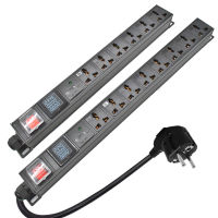 รางปลั๊กไฟ หน่วยจ่ายไฟฟ้า PDU Power Strips  Surge Protection 2-20 Ways universal Socketปลั๊กสหภาพยุโรป 2M Extended wire