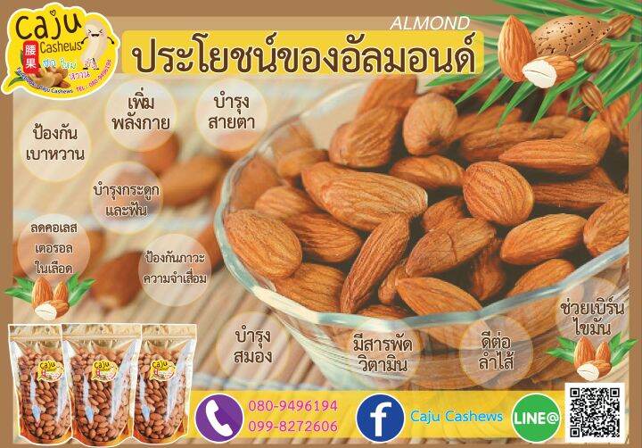 อัลมอนด์-almond-เต็มเมล็ดเมล็ดใหญ่รสชาติดี-200-กรัม-หอม-เคี้ยวมัน-เคี้ยวเพลิน-อบใหม่ทุกวัน-ไม่เหม็นหืน-วัตถุดิบเกรดพรีเมี่ยม