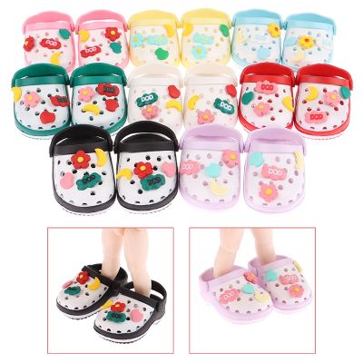 【YF】✙  1Pair Dolls Shoes Hole Sandals Mixed Color Beach Accessories Up 2 Size