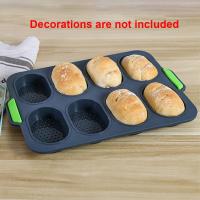 Mini Baguette Baking Tray,Non-Stick Perforated Pan-Bread Crisping Tray,DIY 8Grid Rectangular Bread Baking Mold Bakeware Tools