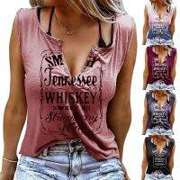 【hot】 As Tennessee Whiskey Strawberry Wine Shirt Hole Sleeveless V-Neck Womens Tee