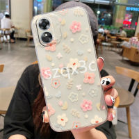 เคสสมาร์ทโฟนพร้อมส่งสำหรับ OPPO A78 A17 A77S A77 A17K A57 Reno 8T 8 8Z 7 7Z Pro 5G 4G เคสโทรศัพท์ปลอกซิลิโคนลายดอกไม้น่ารักป้องกันเลนส์กล้องเคสนิ่มโปร่งใส RENO8T OPPOA78