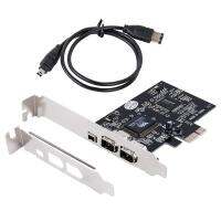 PCIe 3พอร์ต1394A Firewire การ์ดขยาย PCI Express เป็นตัวควบคุมอะแดปเตอร์มาตรฐาน IEEE 1394 2X6ขาและ1X4ขา