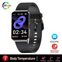 นาฬิกาสุขภาพ Fitness Trackers Blood Sugar Monitor Smart Watch for Men ECG+PPG Blood Glucose Thermometer Ladies Smartwatch Women