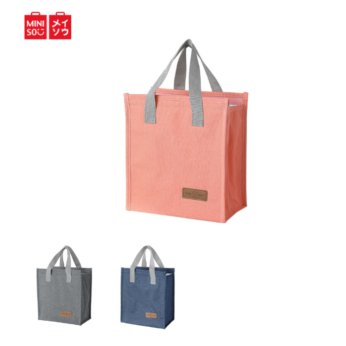 Miniso Solid Color Lunch Bag(Gray)