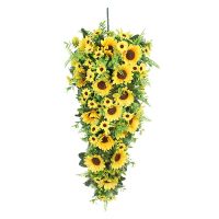 Sunflower Artificial Wreath for Front Door, Wall, Wedding, Home, Festival Decoration