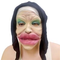 Halloween Funny Ugly Face Mask Large Thick Sexy Lips Cosplay Full Face Mask Holiday Party Ball Trick Props