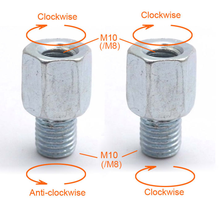 pair-scooter-motorcycle-rear-mirror-adapters-m10-10mm-m8-8mm-6mm-clockwise-anti-clockwise-right-left-hand-thread-changing-screw