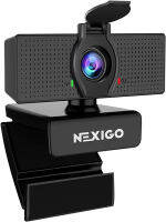 NexiGo N60 1080P Web Camera, HD Webcam with Microphone, Software Control &amp; Privacy Cover, USB Computer Camera, 110-degree FOV, Plug and Play, for Zoom/Skype/Teams, Conferencing and Video Calling