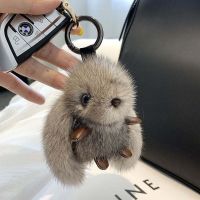 ? ? ?High-end mink fur doll cute net red rabbit pendant school bag doll fur high-end car key chain bag pendant