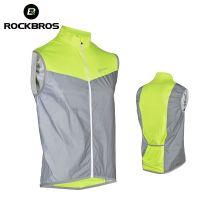 ROCKBROS Cycling Vests Bike Reflective Jacket Sportswear Bike Bicycle Wind Coat Safety Fluorescence Bike Breathable Jersey