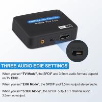 New Product HDMI-Compatible Audio Extractor 4K X 2K Hdmitohdmi Optical TOSLINK SPDIF + 3.5Mm Stereo Extractor Audio Splitter With Usb Cable