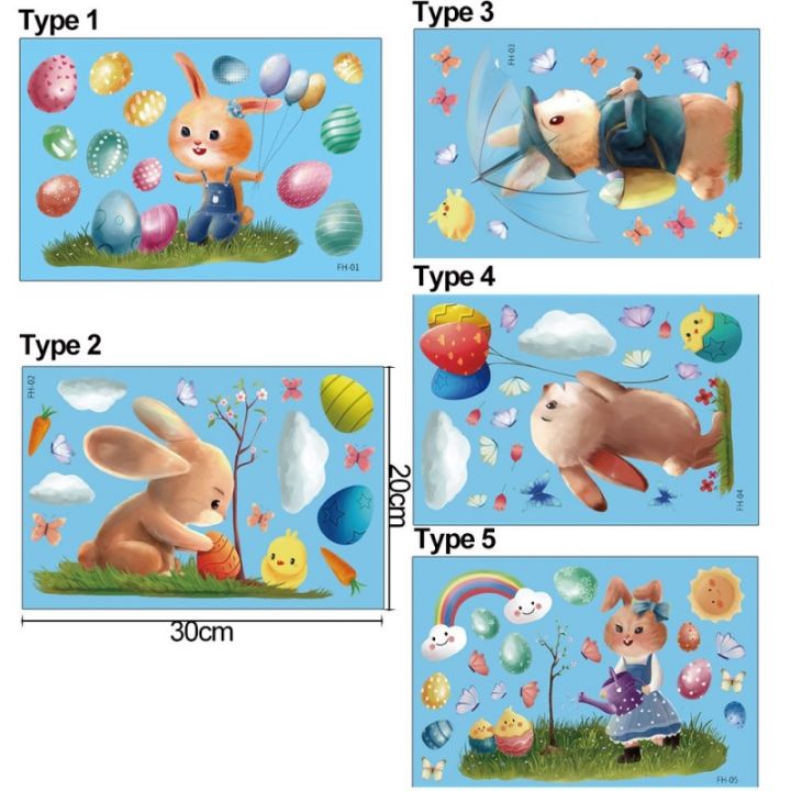 lz-cute-easter-window-stickers-cartoon-rabbit-sticker-bunny-wall-stickers-decals-happy-easter-decoration-poster