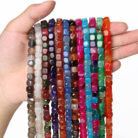 Tourmaline Natural Stone Agates Beads Cube Loose Spacer Square Beads For Jewelry Making DIY Charms Bracelet Necklace 8x8mm