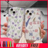 เคส VIVO Y35 Y20 Y22 Y22S Y12S Y21T Y01 Y53S Y15A Y50 Y15S Y15C Y56 Y02A Y21A Y21 Y3S Y15 Y30ดอกทิวลิปสีม่วงสดฝาหลัง Tpu แบบนิ่มขอบโค้งคลื่น3D สุดสร้างสรรค์ลายดอกไม้