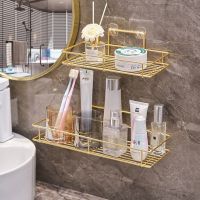 ◈☈ Stainless Steel Bathroom Hardware Bathroom Shelf Gold Shower Shampoo Soap Cosmetic Shelf Storage Organizer Rack Holder Home