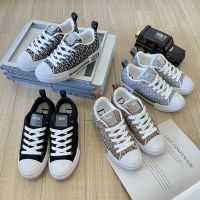 【High Quality】New High Top Low Top Canvas Shoes for Men and Women Flat Bottom Fashion Couple Old Flower Letter Mesh Plate Shoes