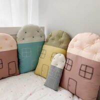 Baby Bed Bumper House Shape Baby Pillow Newborn Morandi Color System Baby Car Seat  Bedding Item