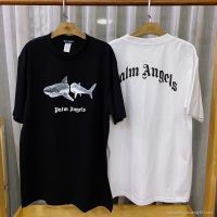 【HOT】GP เสื้อยืด Palm Angels ลายปลา ฉลาม SML100%cotton