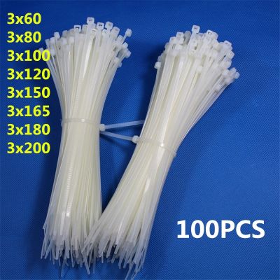 3x60 3x80 3x100mm nylon cable ties 100 PCS self-locking strap plastic fastener wire ties cable clamp packaging tape ribbon