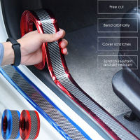 Car Stickers Anti Scratch Door Sill Protector Rubber Strip Carbon Fiber Car Threshold Protection Bumper Film Sticker Styling