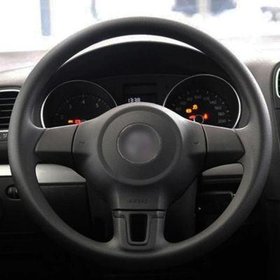 Hand-Stitched Soft Black Artificial Leather Car Steering Wheel Cover For Volkswagen Golf 6 Mk6 VW Polo MK5 2010-2013