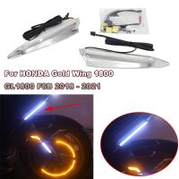 Chrome or Black Motorcycle Front Lighted Vent Trim LED Turn Signal Kit 2018 - 2021 For HONDA Gold Wing 1800 GL1800 F6B