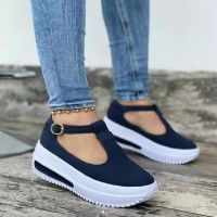 Cross-border new womens shoes summer thick-soled lightweight large-size one-word buckle sandals beach hollow shallow mouth single