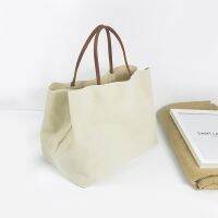 White Korea with the paragraph minimalist large-capacity canvas handbags