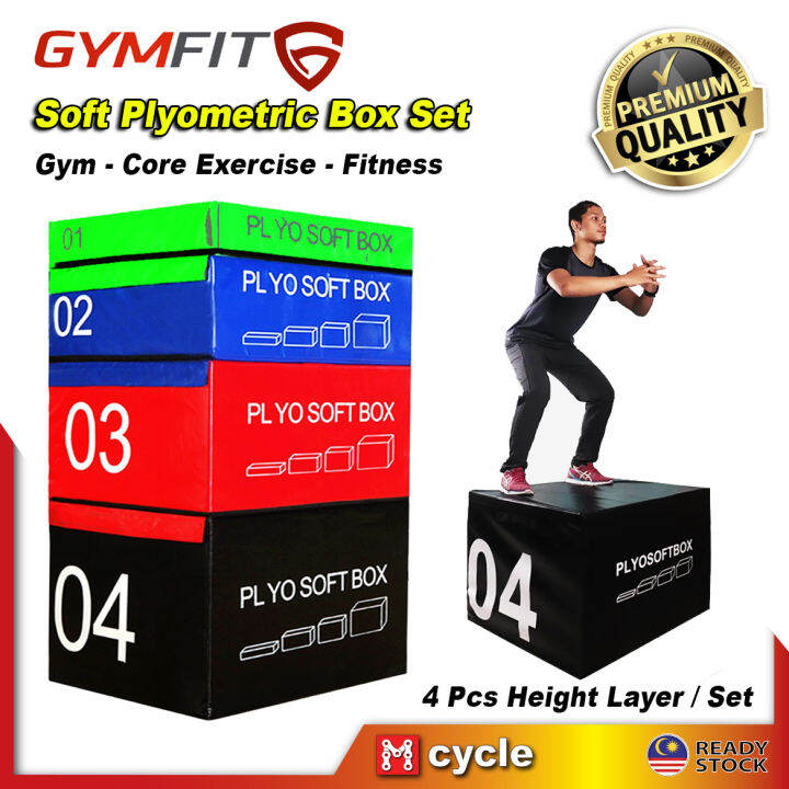 Gymfit Soft Plyo Box Set Foam Plyometric Jump Box Fitness Crossfit Gymnastics Jumping Box 4 in 1
