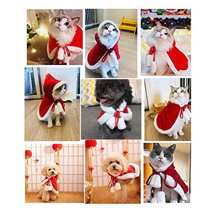 cos-imitation-เสื้อผ้าสุนัขและแมวสำหรับสุนัข-cape-headdress-cloak-christmas-pet-clothes-cosplay-disguise-new-year-suit-for-dog-cat-halloween-costume