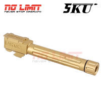 ท่อนอกแต่งอลูมิเนียม 5KU LANTAC 9INE สีทอง (Gold) สำหรับ Marui / WE G17 ท่อเซาะร่อง พร้อมเกลียว 14mm ปลายท่อสำหรับติด Tracer / Compensator / Silencer