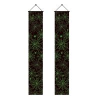 Halloween Decorations Luminous Spider Web Front Porch Door Signs Banner Couplet