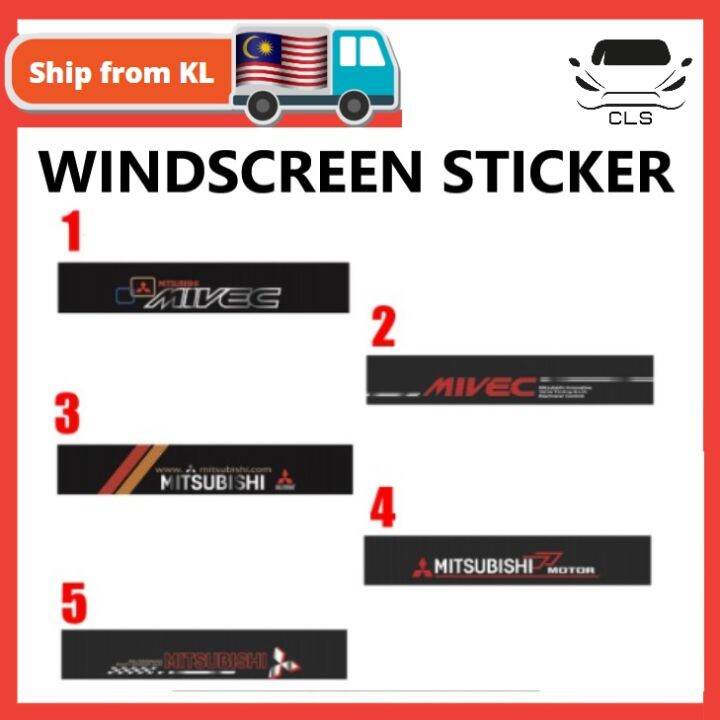 MITSUBISHI MIVEC CAR FRONT WINDSCREEN STICKER Lazada