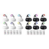 6 Pcs RGB LED Spotlight with Remote, 13 Color Spotlight, Battery Operated Accent Lights for Hallway Artwork Closet