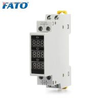 ❂✾ Din Rail Mount Three Phases Voltage Meter AC 80-500V Mini Modular Voltmeter Gauge Indicator LED Digital Display Ammeter