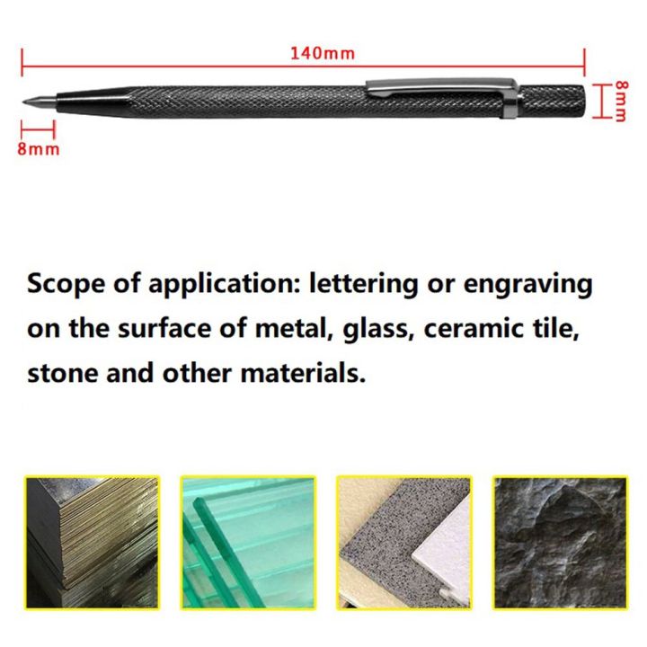 2ชิ้นปากกาแกะสลักปากกาสีโลหะเพชรเครื่องมือตัดแบบปากกากระเบื้องโลหะผสมเหล็กทังสเตนสำหรับอุปกรณ์ทำมือแกะสลักไม้โลหะดอกสว่านหัวเพชร